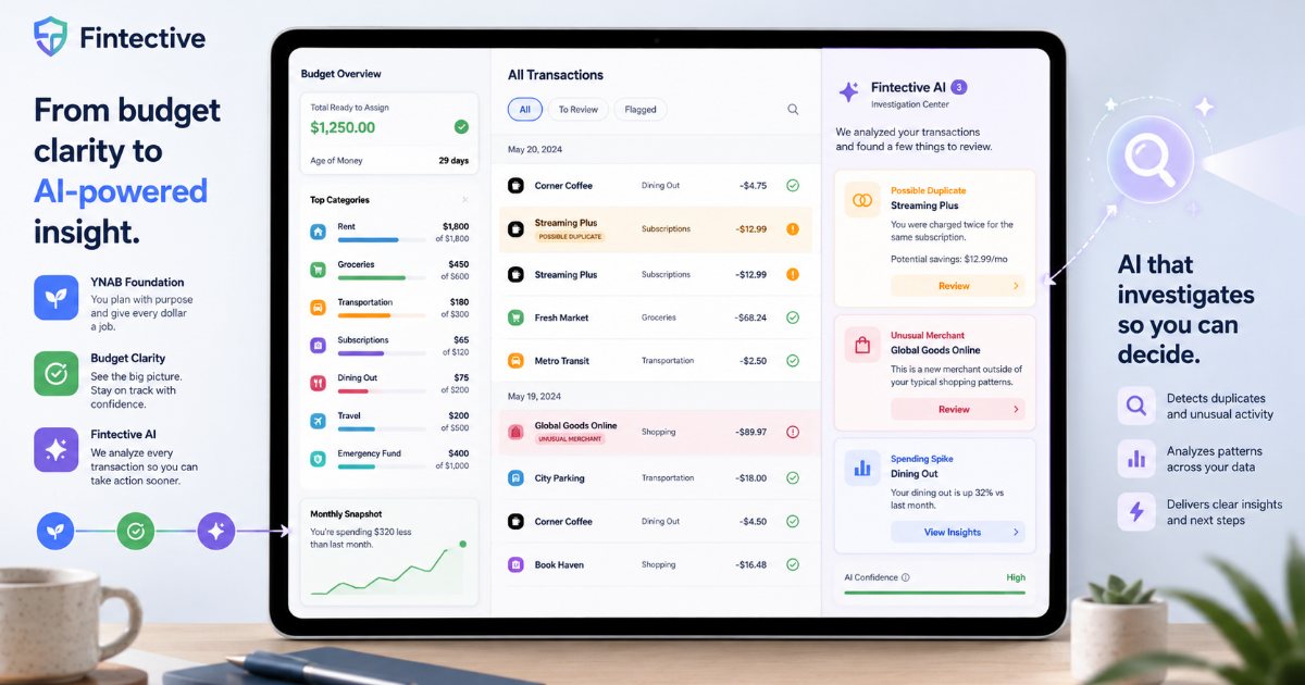 AI Features YNAB Users Need: What YNAB Is, How It Brings Clarity, and How Fintective Completes the Experience